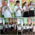 Uczniowie grają na flecie i recytują..jpg